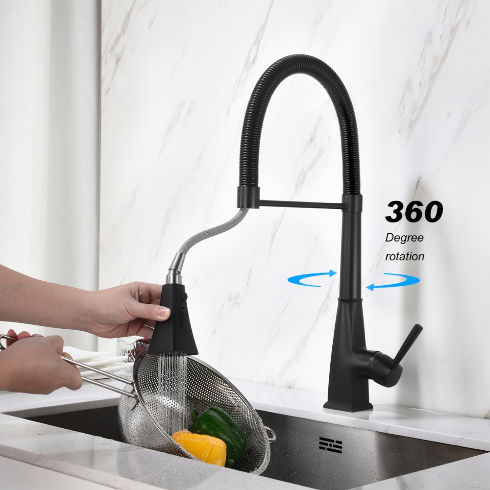 Kitchen Faucet with Pull Down Sprayer Single Handle High Arc Stainless Steel
