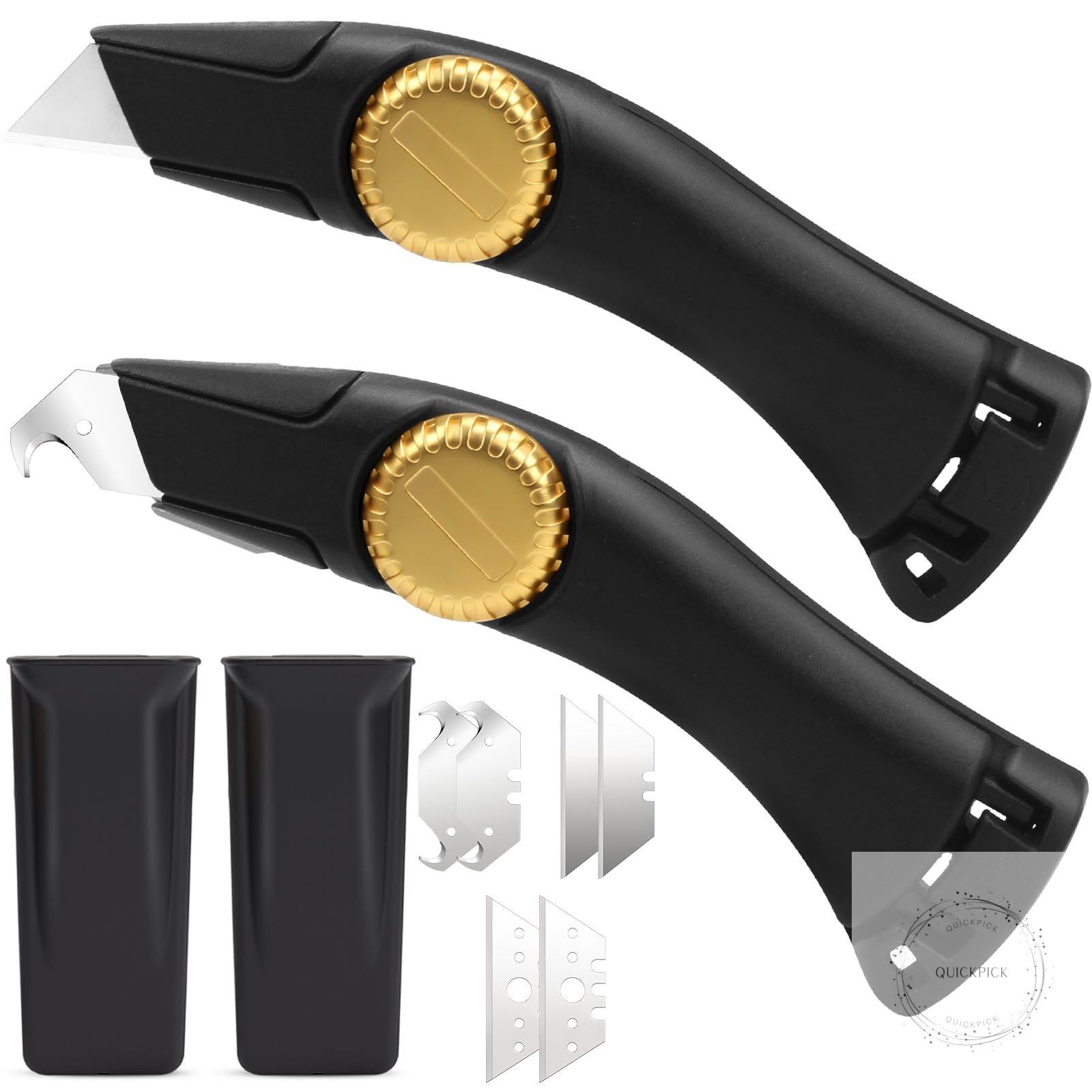 2PCS Black Fixed Blade Roofing Knife, Heavy Duty Utility Knife for Drywall Vinyl