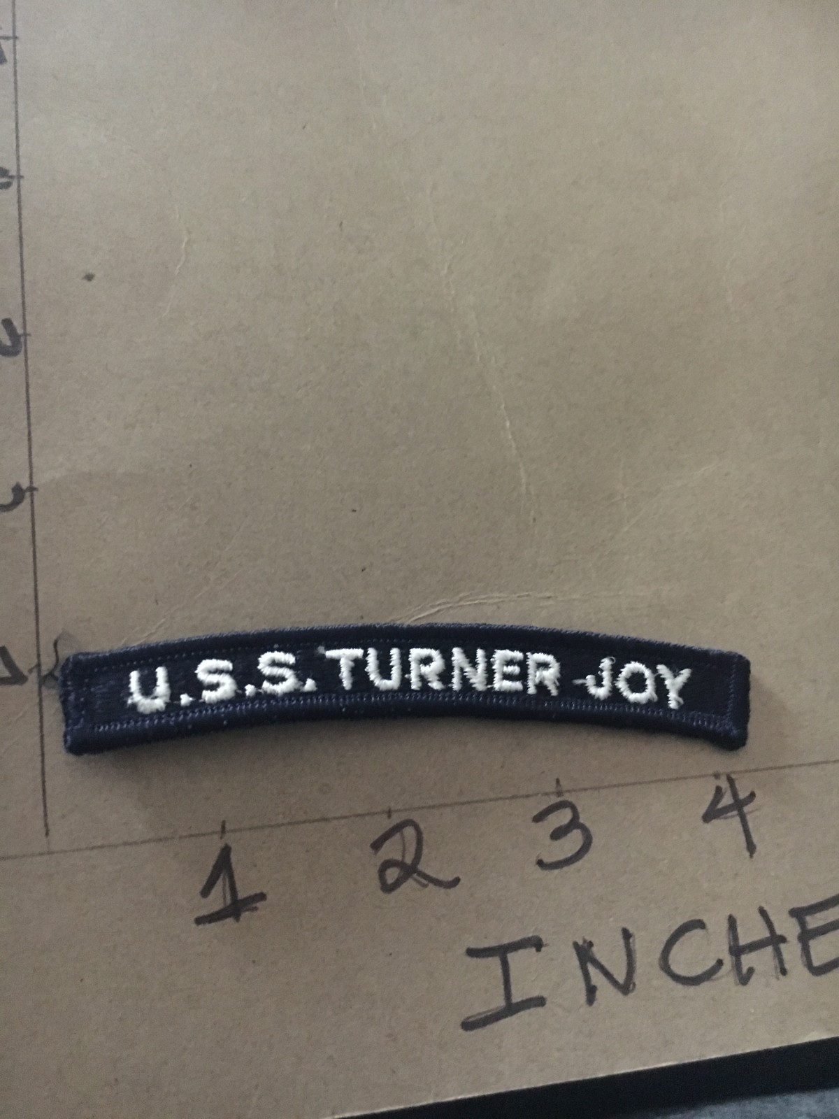 US NAVY SHOULDER STRIP TAB *** rocker *** Patch USS Turner Joy