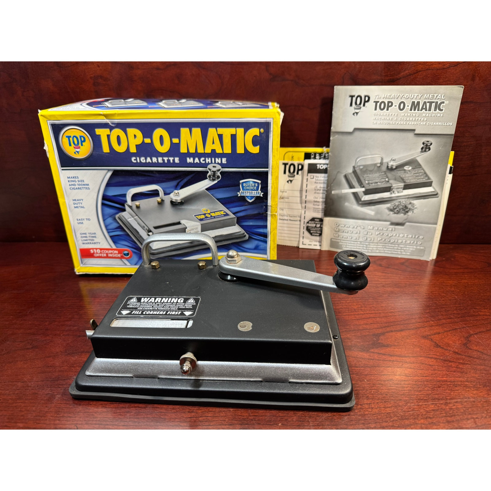 Top-O-Matic Best Cigarette Maker Tobacco Injector Machine Making King 100s 100mm