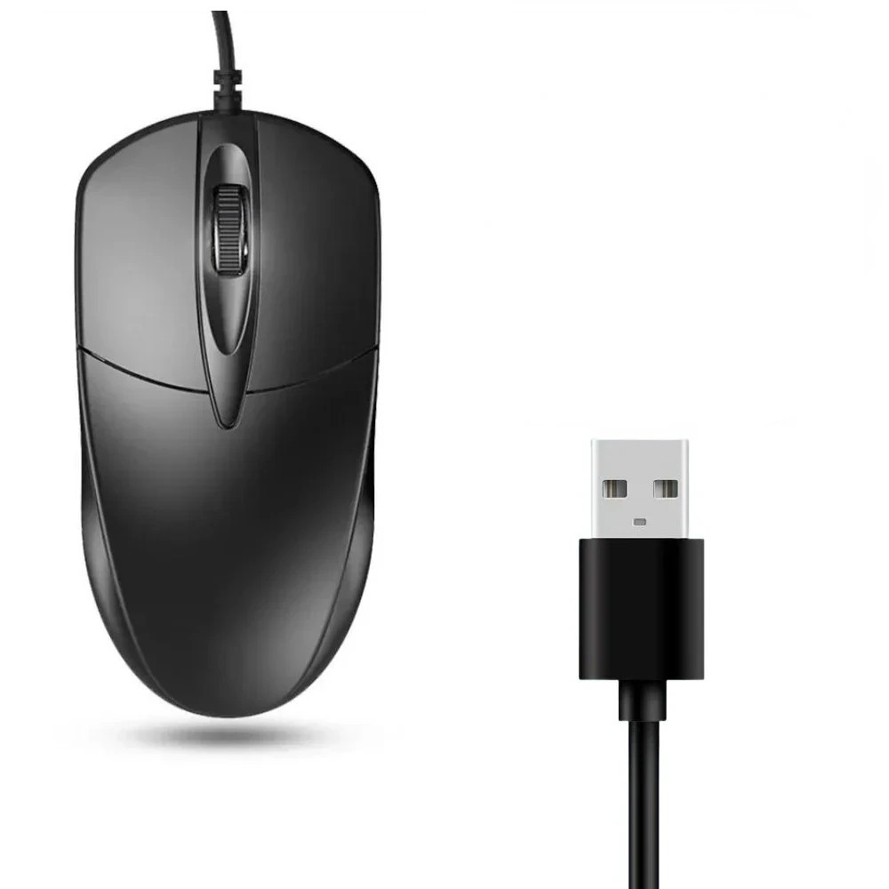 USB 2.0 Optical Wired Scroll Wheel Mouse PC Laptop Notebook Desktop Black Mice