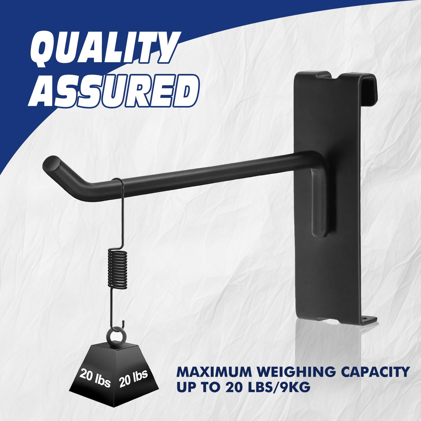 20 Pack 4" Black Grid Wall Hooks Grid Panel Hooks for Retail Home Garage