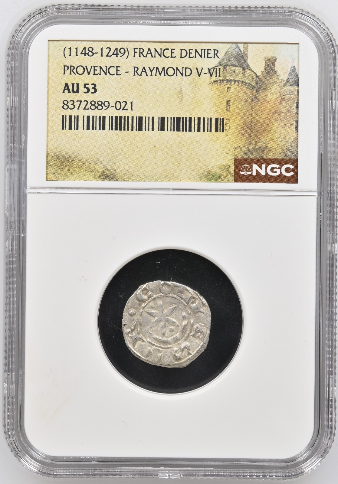France Denier Provence - Raymond V - VIII NGC certified AU53