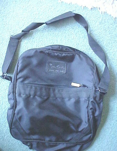 Pierre Cardin Carry On Shoulder Bag Black Vertical Zip Closure Nylon Luggage