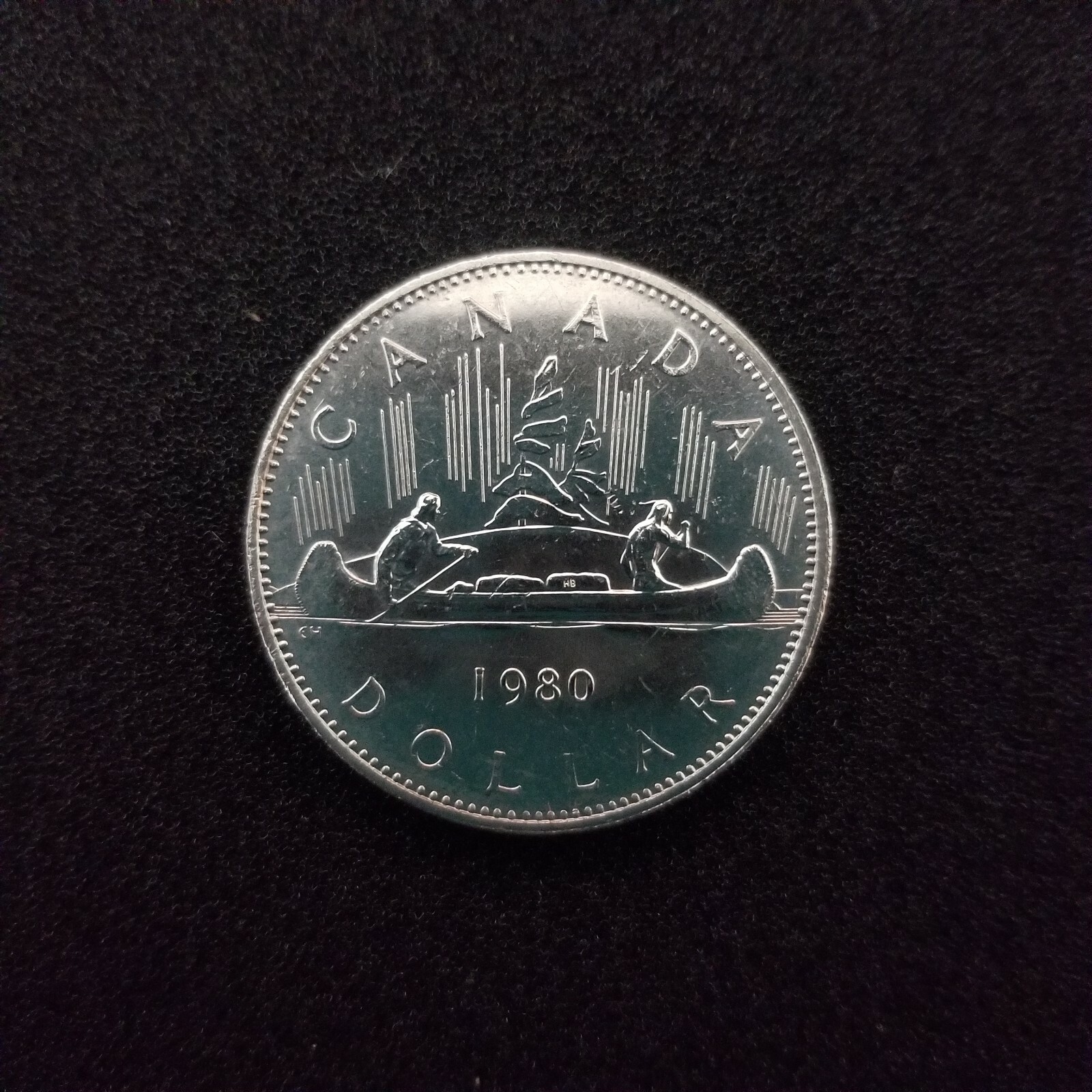1980 Canada One Dollar Canadian Voyageur $1 Nickel Coin Queen Elizabeth II