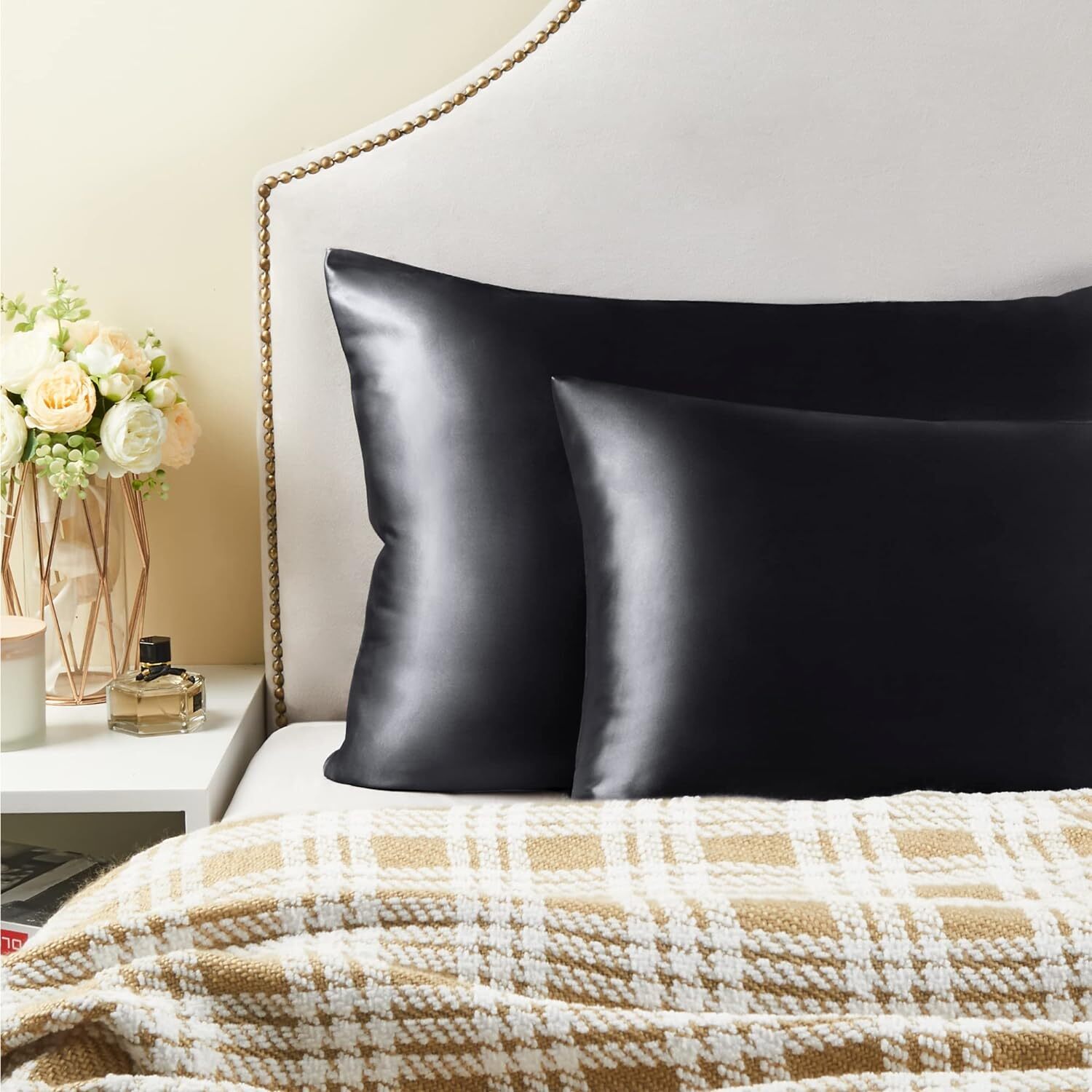 King Size Satin Silk Pillowcase 2x - 20"x40" Luxurious Soft Bedding Pillow Cover