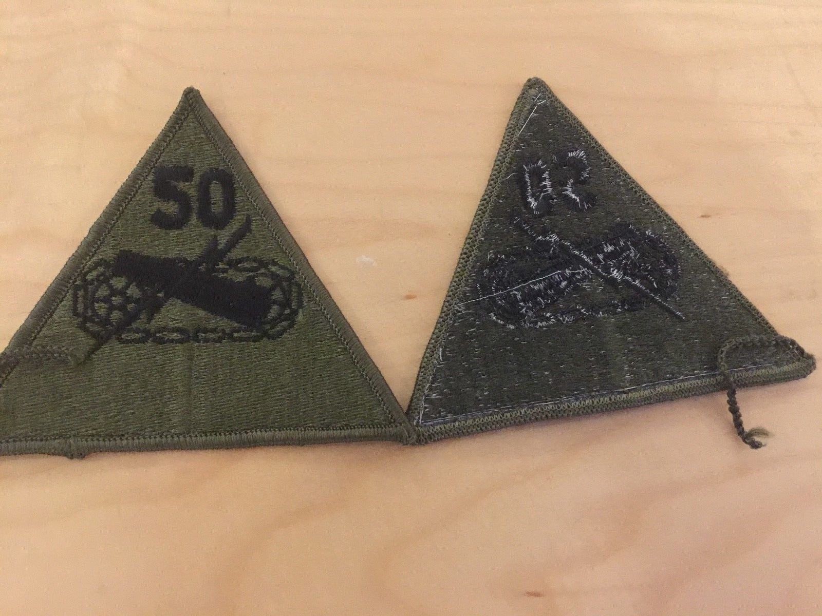 50th battalion armor, vintage patch, olive,1980's, new old stock