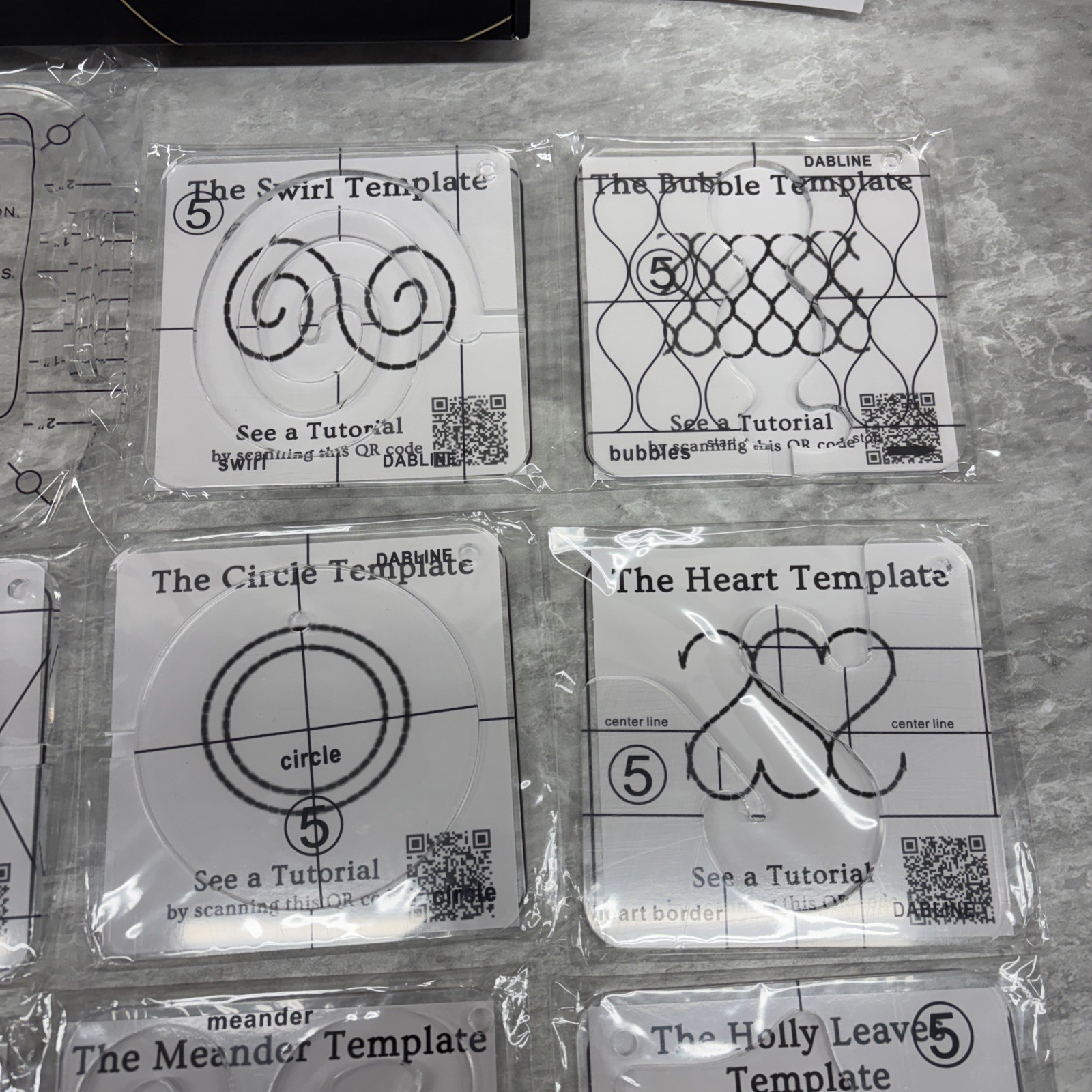 DABLINE Quilting Template Set Includes 8 Templates