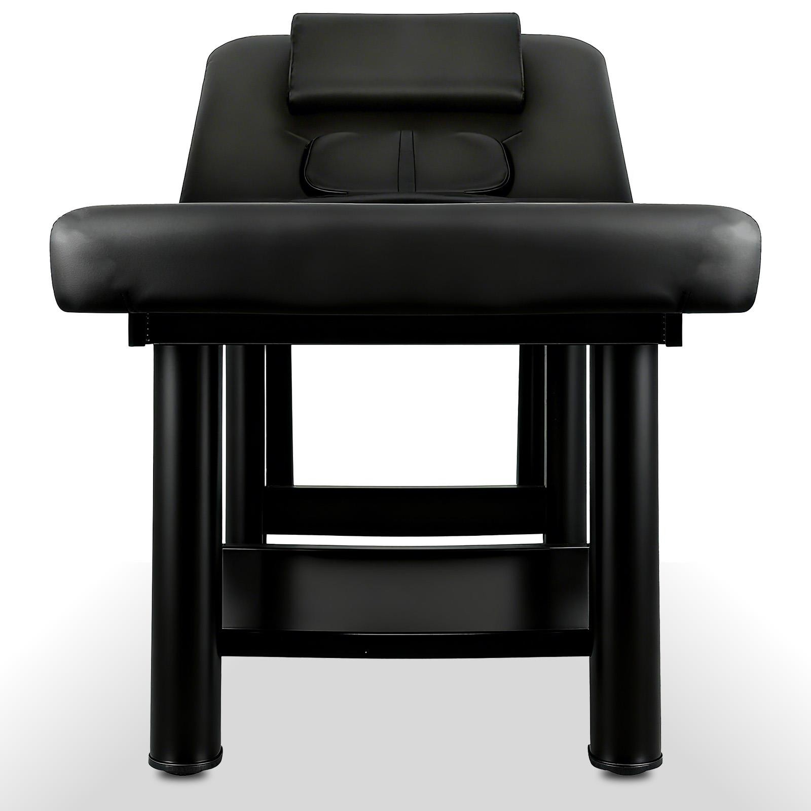 Adjustable Backrest Headrest 1150LBS Black Wide Massage Table 2 storage shelves
