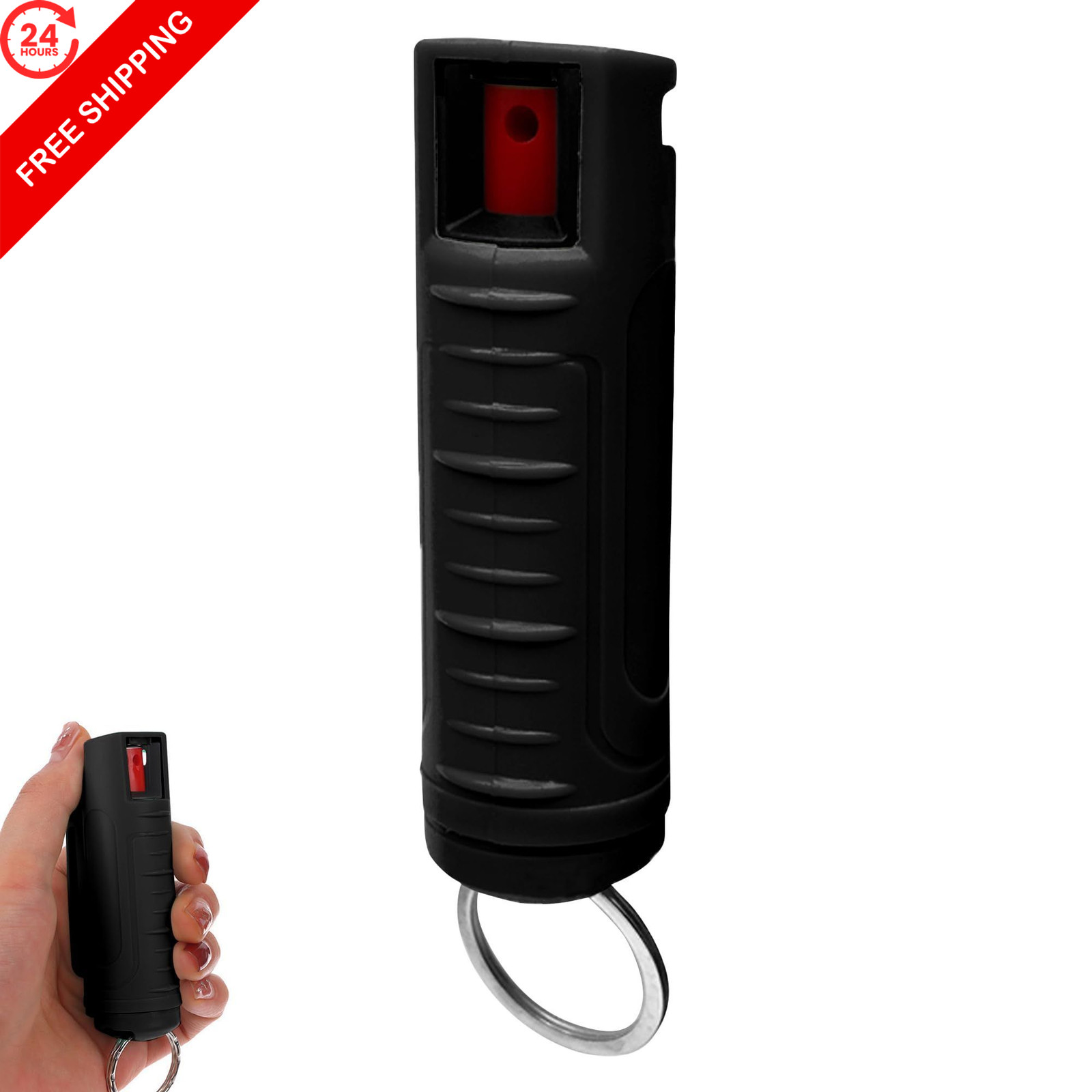 FURY Hardshell Pepper Spray - 12Ft Range, Max Strength, UV Dye Black