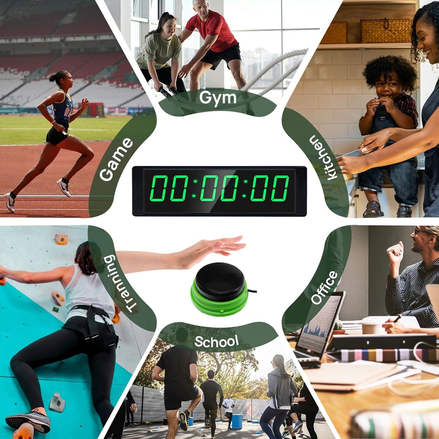 Gym Timer Clock for Home Gym Fitness Timer with Start/Stop Button Interval