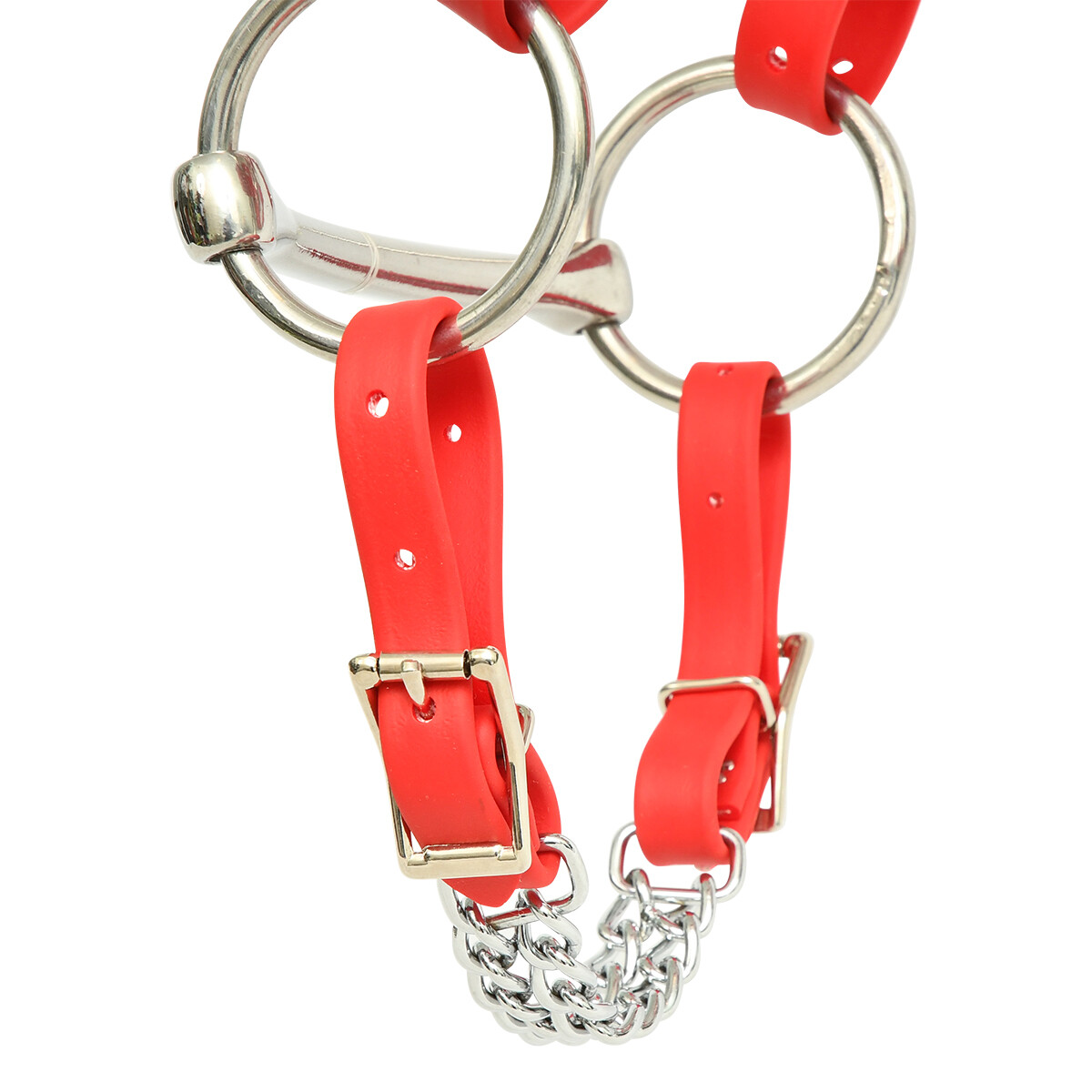 READY MADE- HORSE SIZE Red CURB CHAIN