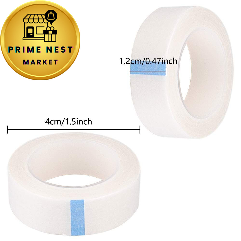 TUPARKA 8 Rolls White Eyelash Tape, Adhesive Width: 1.2cm, Length: 9m,