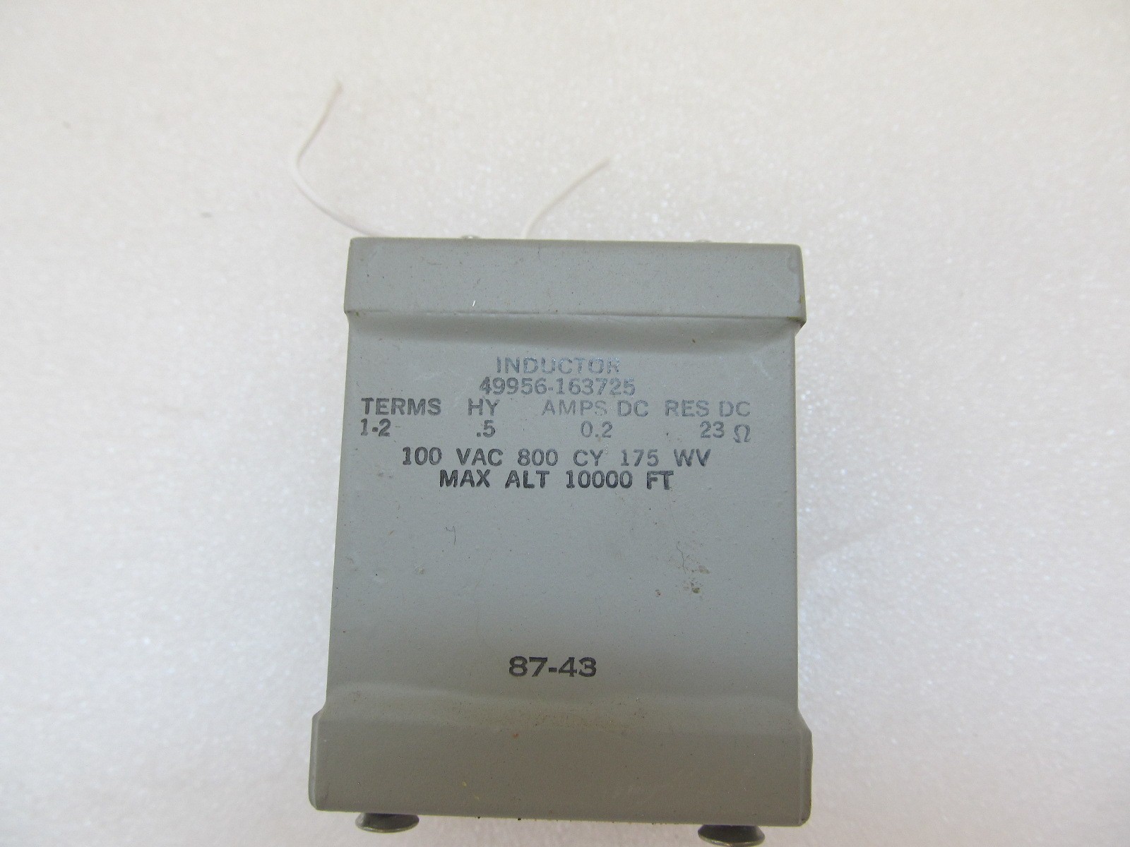 Inductor 49956-163725 100VAC .2A DC, 23 Ohms Vintage