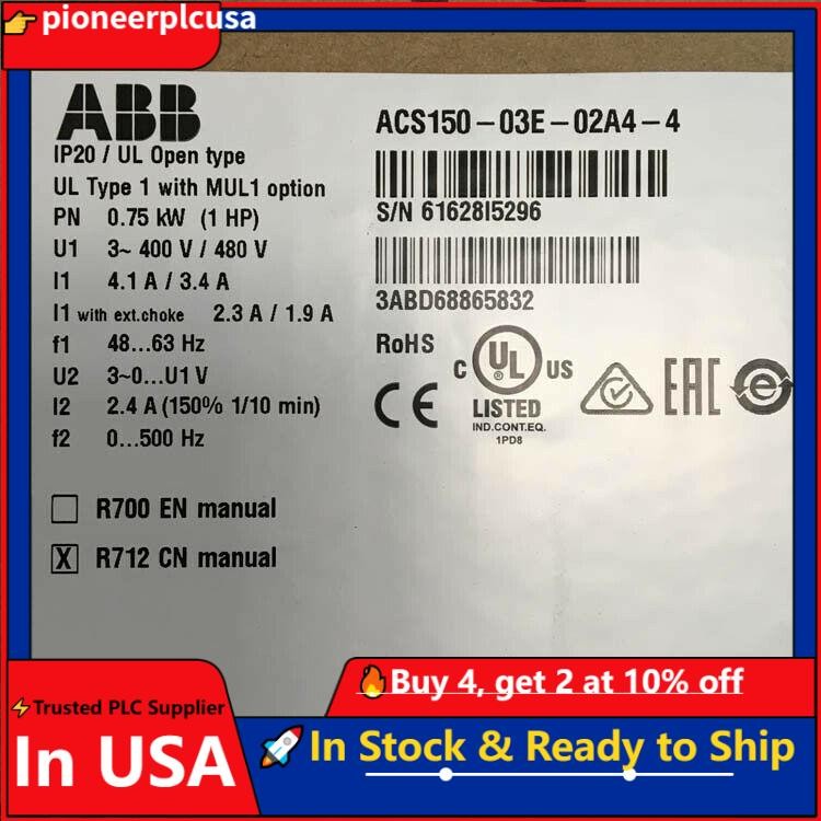 ABB Inverter ACS150-03E-02A4-4 NEW FREE Fast SHIPPING