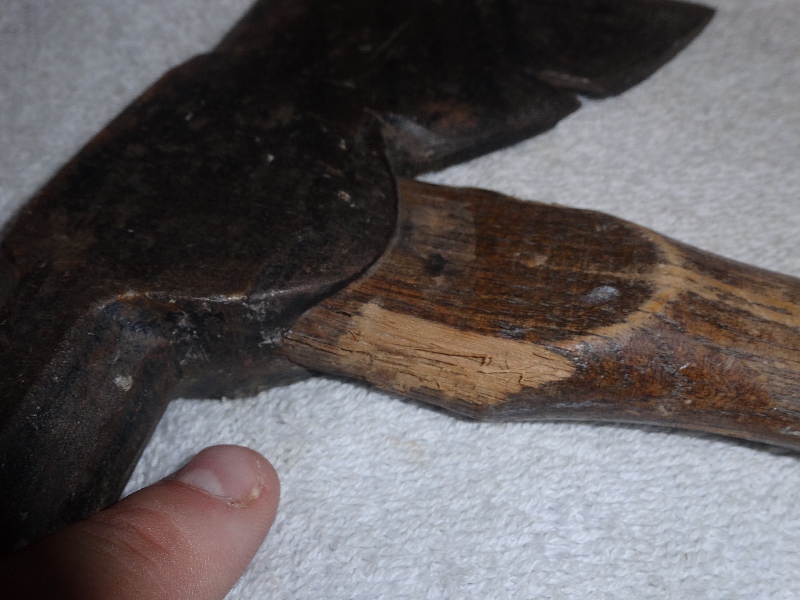 ANTIQUE ORIGINAL 14" STANLEY WOOD & METAL AX+ HAMMER 59 WEAR SAFETY GOGGLES TOOL