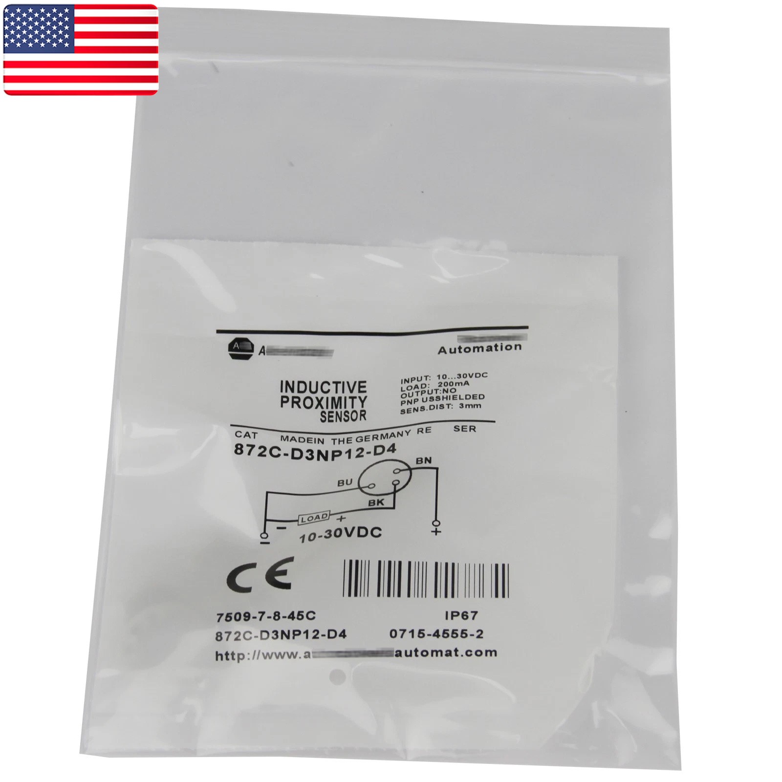 New Proximity Switch Sensor For Allen Bradley 872C-D3NP12-D4 10~30V 2000mA- US