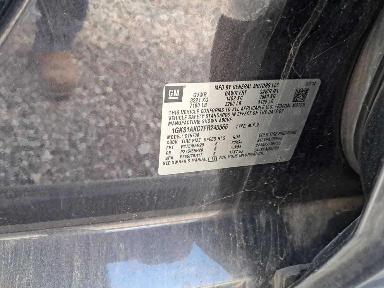 YUKON 2015 Glove Box 4781736