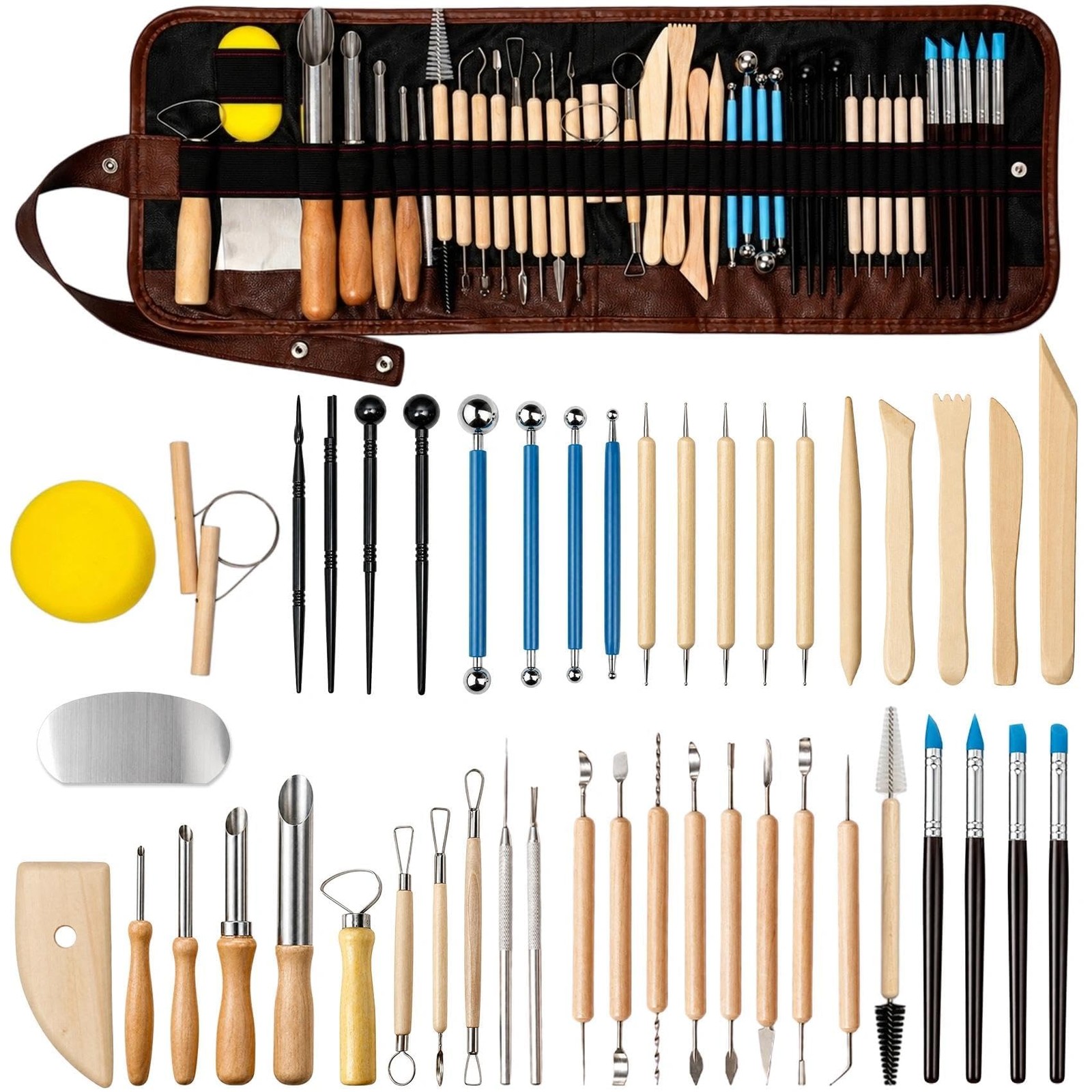 47PCS Pottery Tools Kit, Clay Sculpting and Ceramic Carving Tools for Polymer...