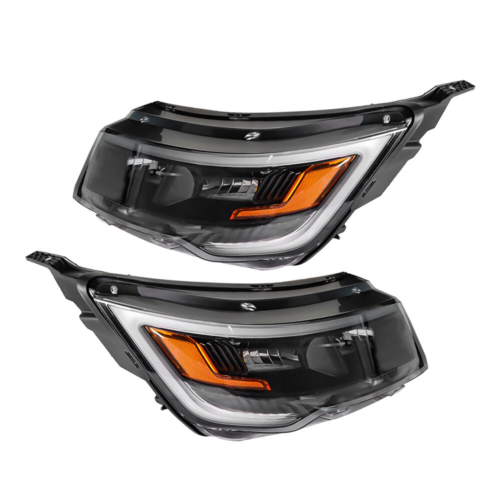 Labwork RH&LH Headlight For Ford Explorer Sport 2016-18 Black Halogen W/LED DRL