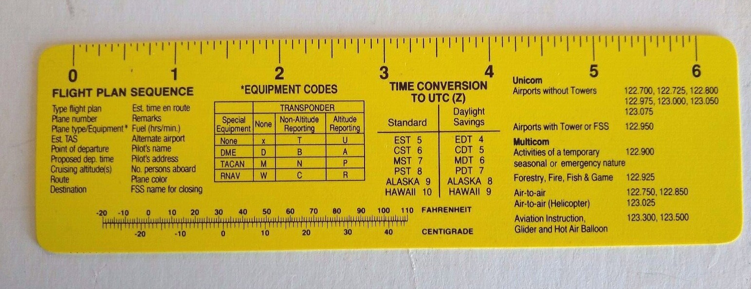 PN-1 Navigation Plotter & Navigation Ruler Cruising Altitude Aviation Jeppesen
