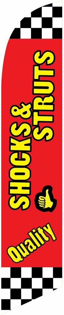 Quality Shocks and Struts (checkered) Feather Banner Swooper Flag -No Wind...