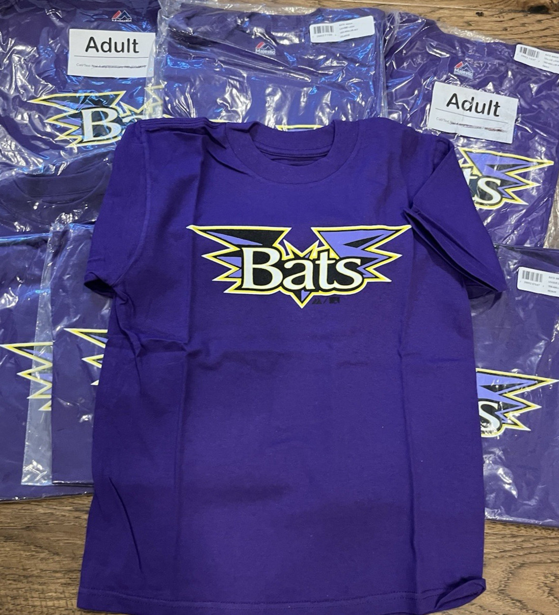 MiLB Majestic AA Bats Team Lot Set of 8 Adult & Youth - NEW!