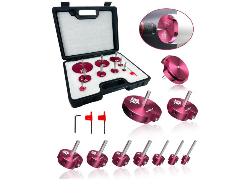 Kit escariador PVC 9 piezas 1/2–4", ahorro conexiones SCH40, taladro 1/2". Nuevo