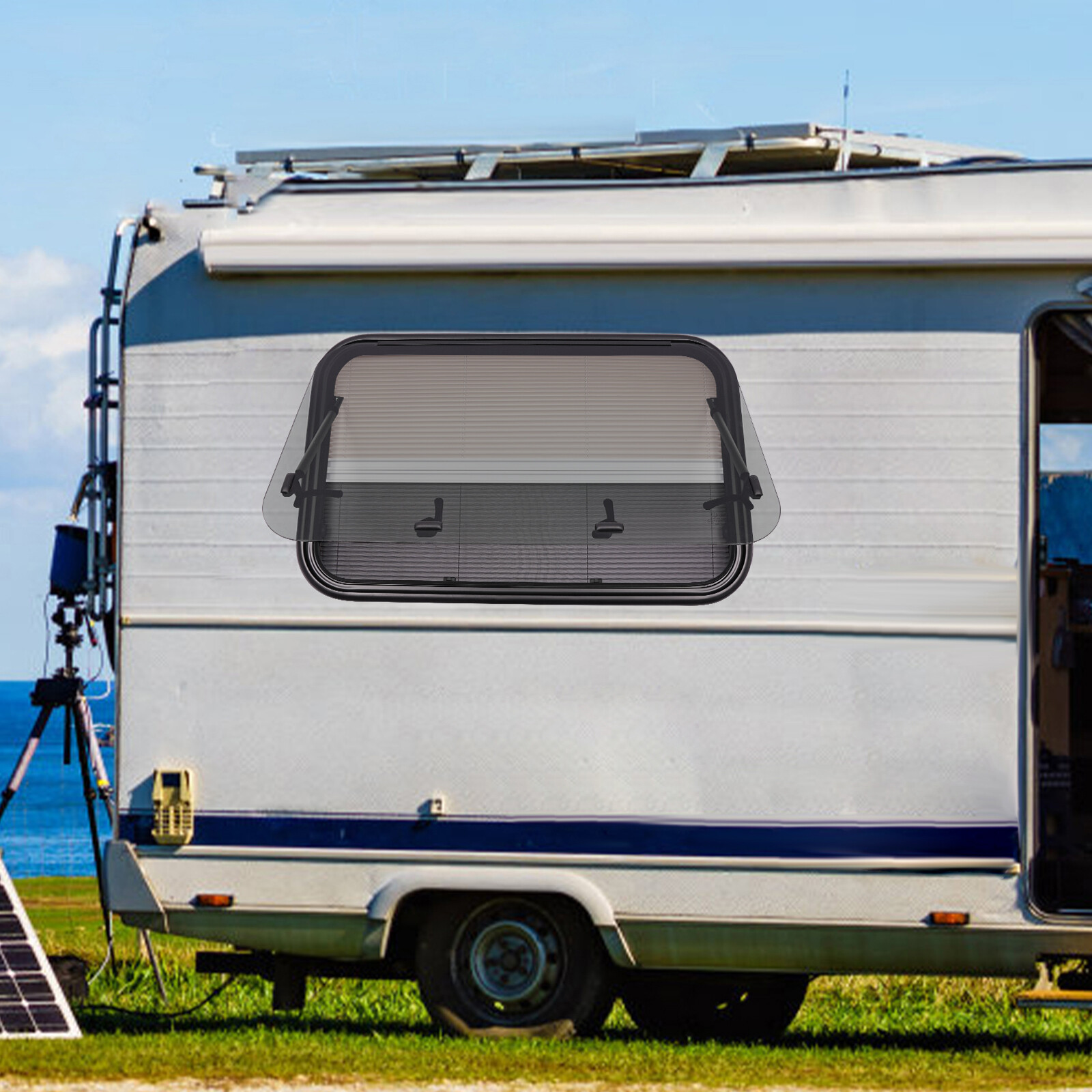 36” W X 22” H RV Exit Window Ultra Thick Tempered Glass Camper Emergency Window