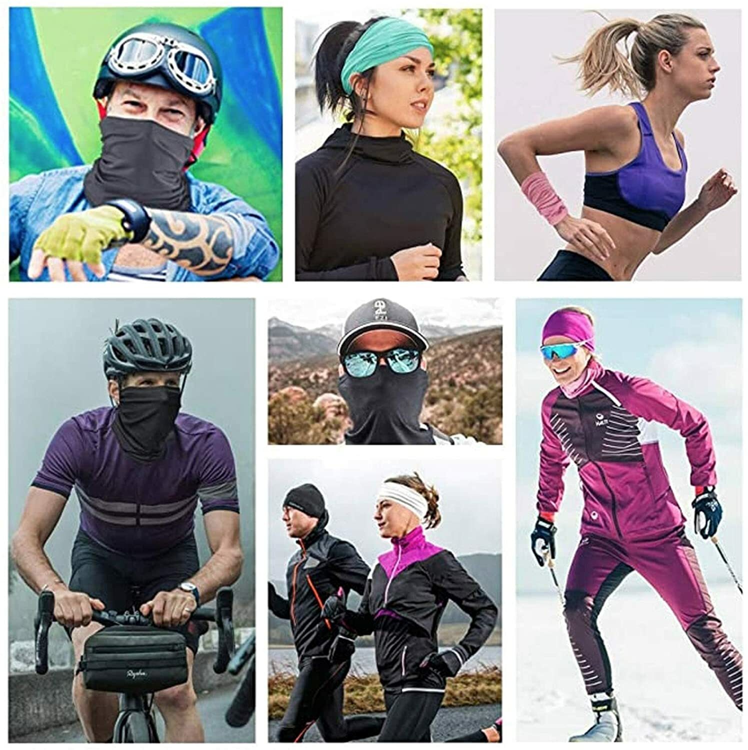 Fishing Face Mask Neck Gaiter Sun Guard UV Protector Balaclava Face Mask 5 Pack