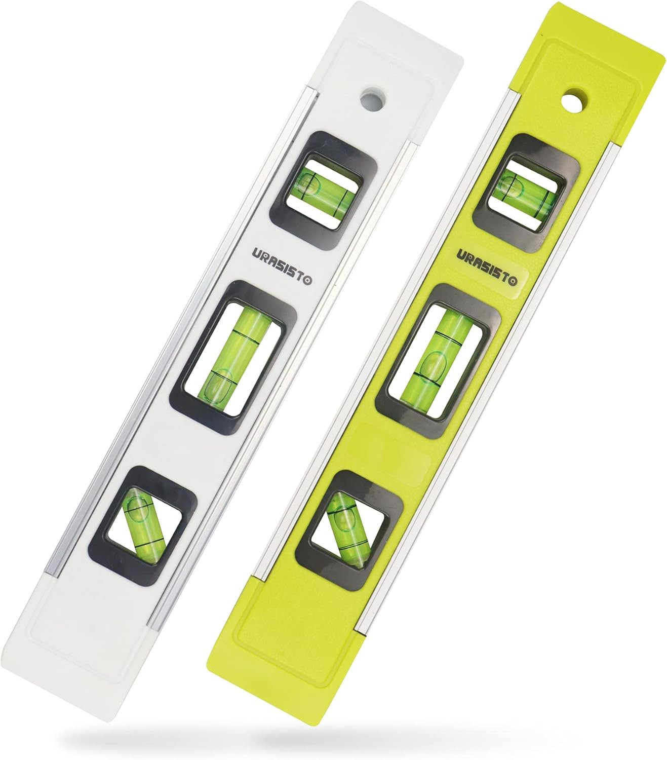 2 Pack Torpedo Level 9-INCH Level with 45°/90°/180° Bubbles, Small Measuring Too