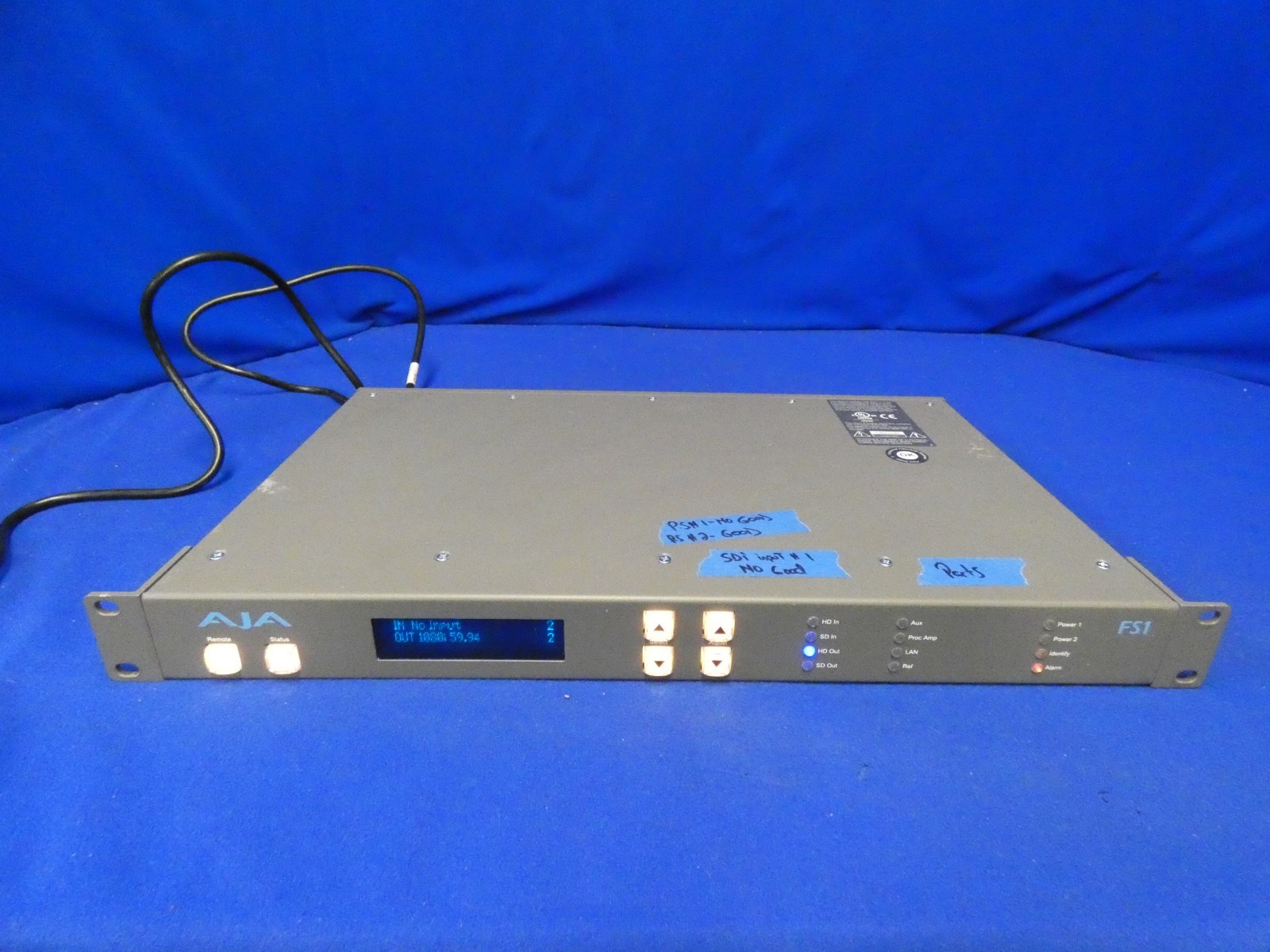 AJA FS1 Audio/Video HD/SD Frame Synchronizer for PARTS/NOT WORKING (Read Ad)