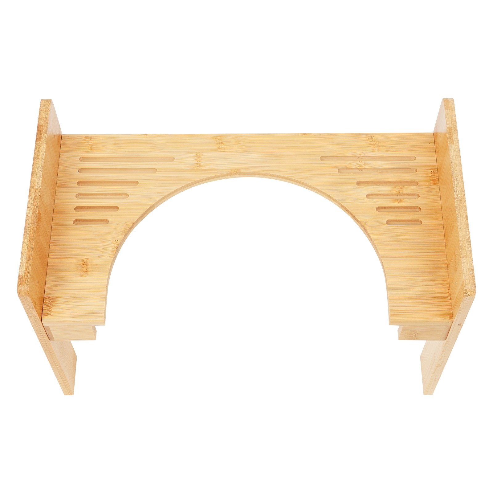 Adjustable Bamboo Toilet Stool Freestanding Rectangular Poop Stool 80kg Load