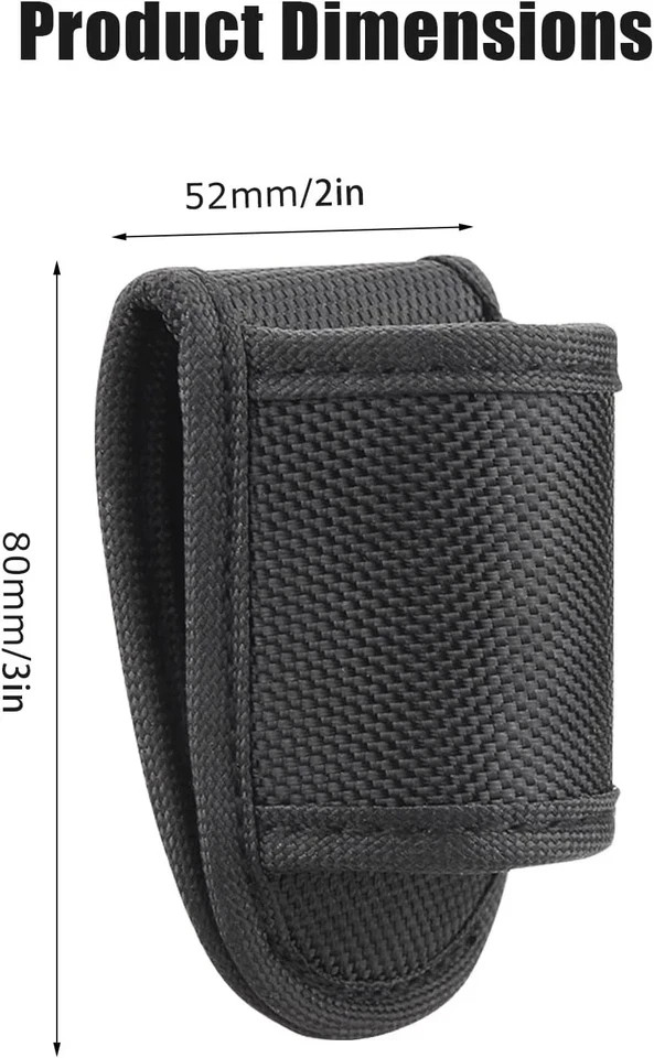 Flashlight Holster for Duty Belt, Open Top D Cell Compact Light Holder Case, Nyl