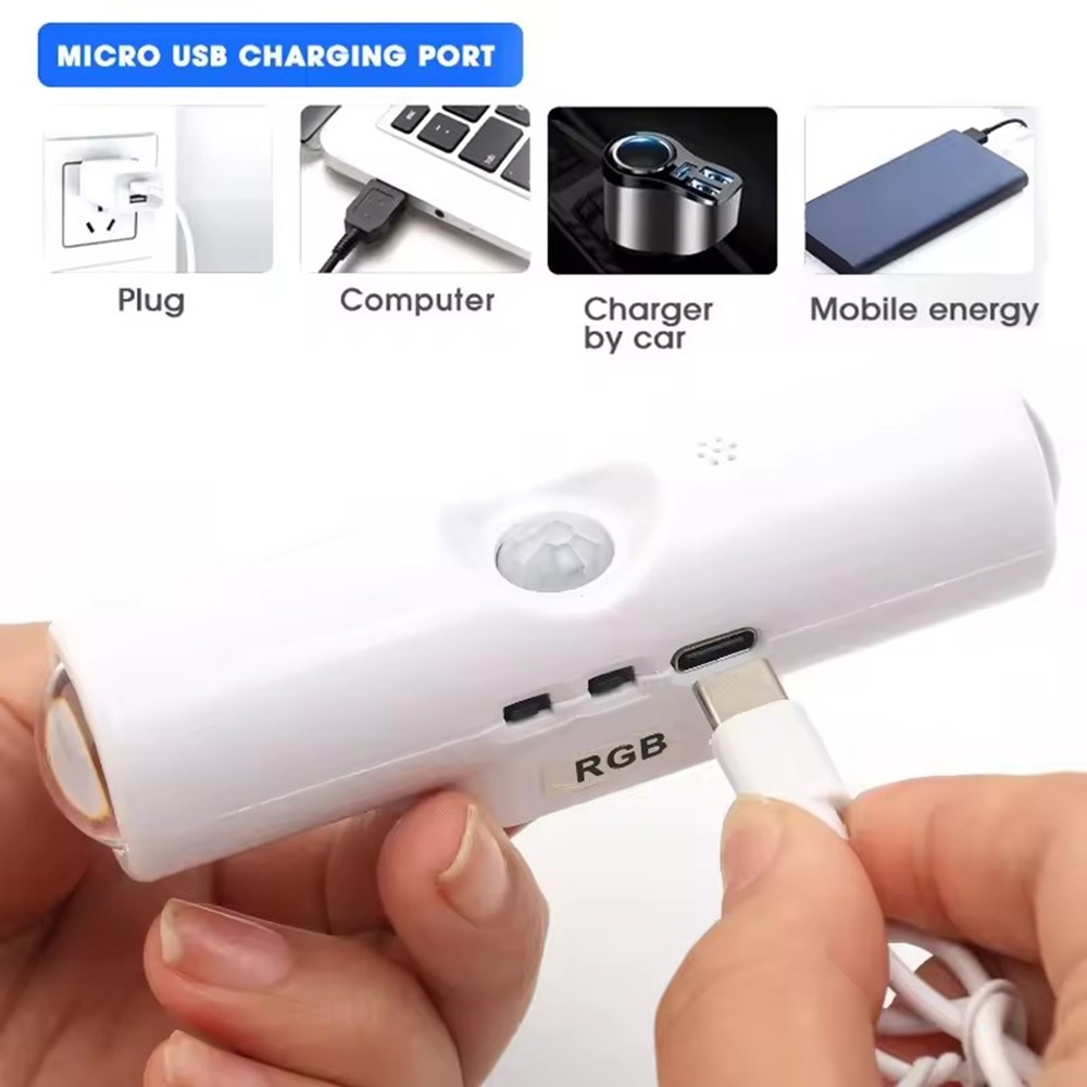 4-Pack Motion Sensor LED Night Light, Rechargeable Magnetic Wall Lamp, 7 Colors