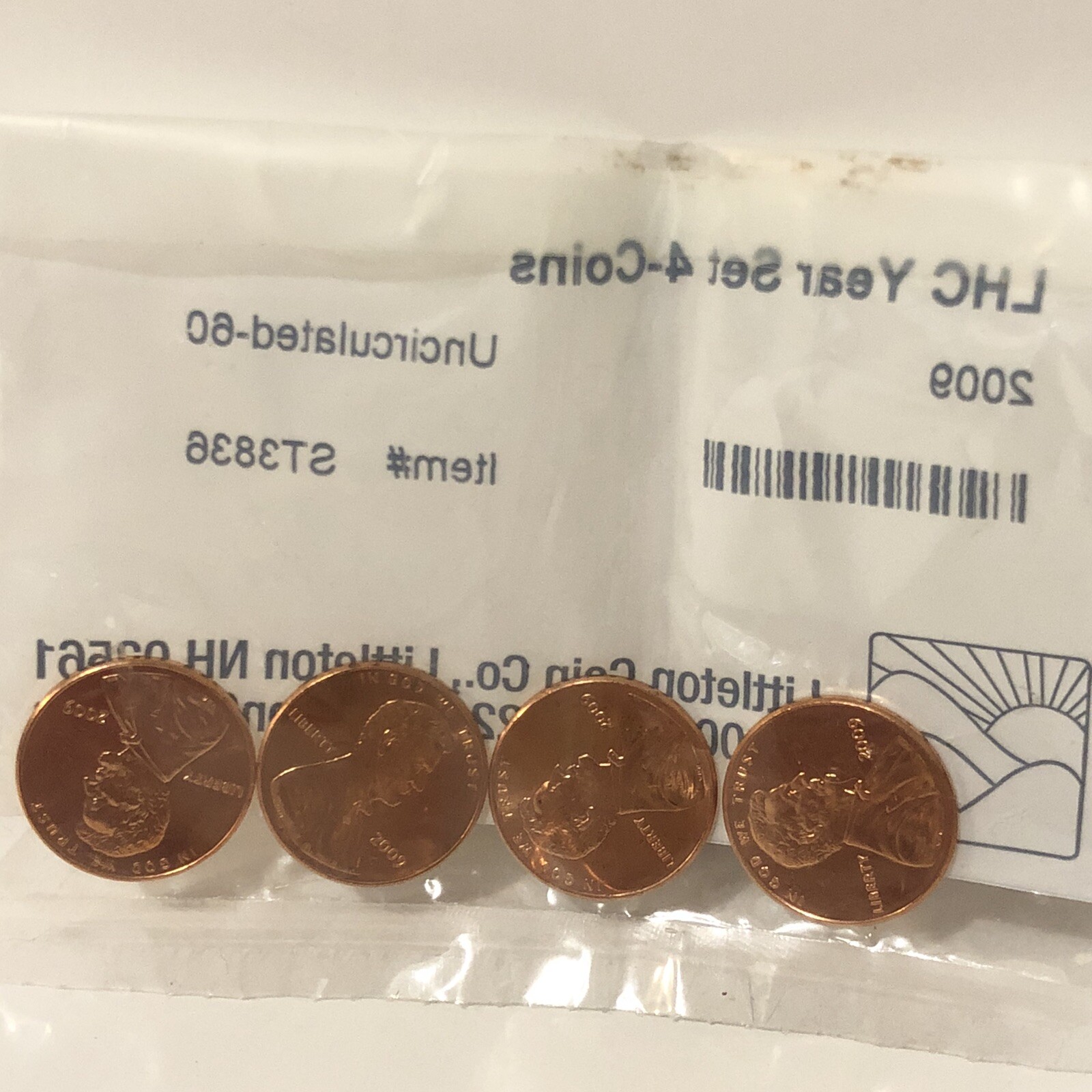 Littleton Coin Co 2009 Uncirculated-60 LHC 4 Coin (Penny) Set #ST3836