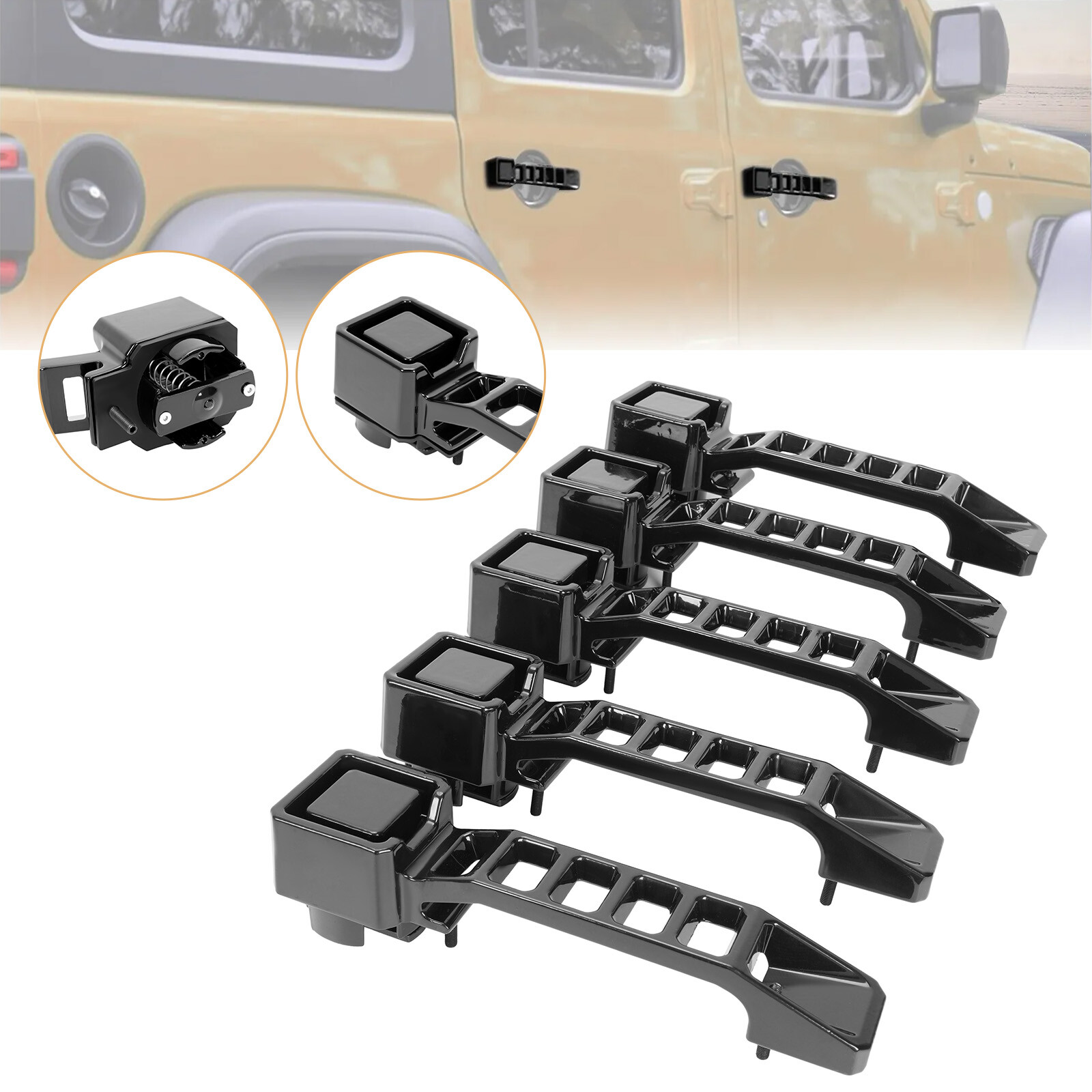 For Jeep Wrangler JK/JKU 2007-2018 Black Aluminum Exterior Door Handles