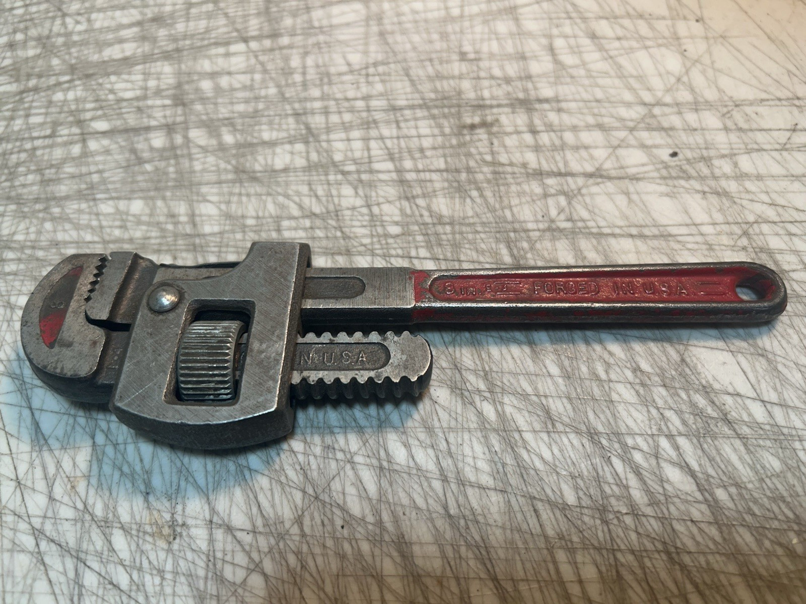 Vintage DUNLAP 8"  Pipe Wrench FORGED IN USA