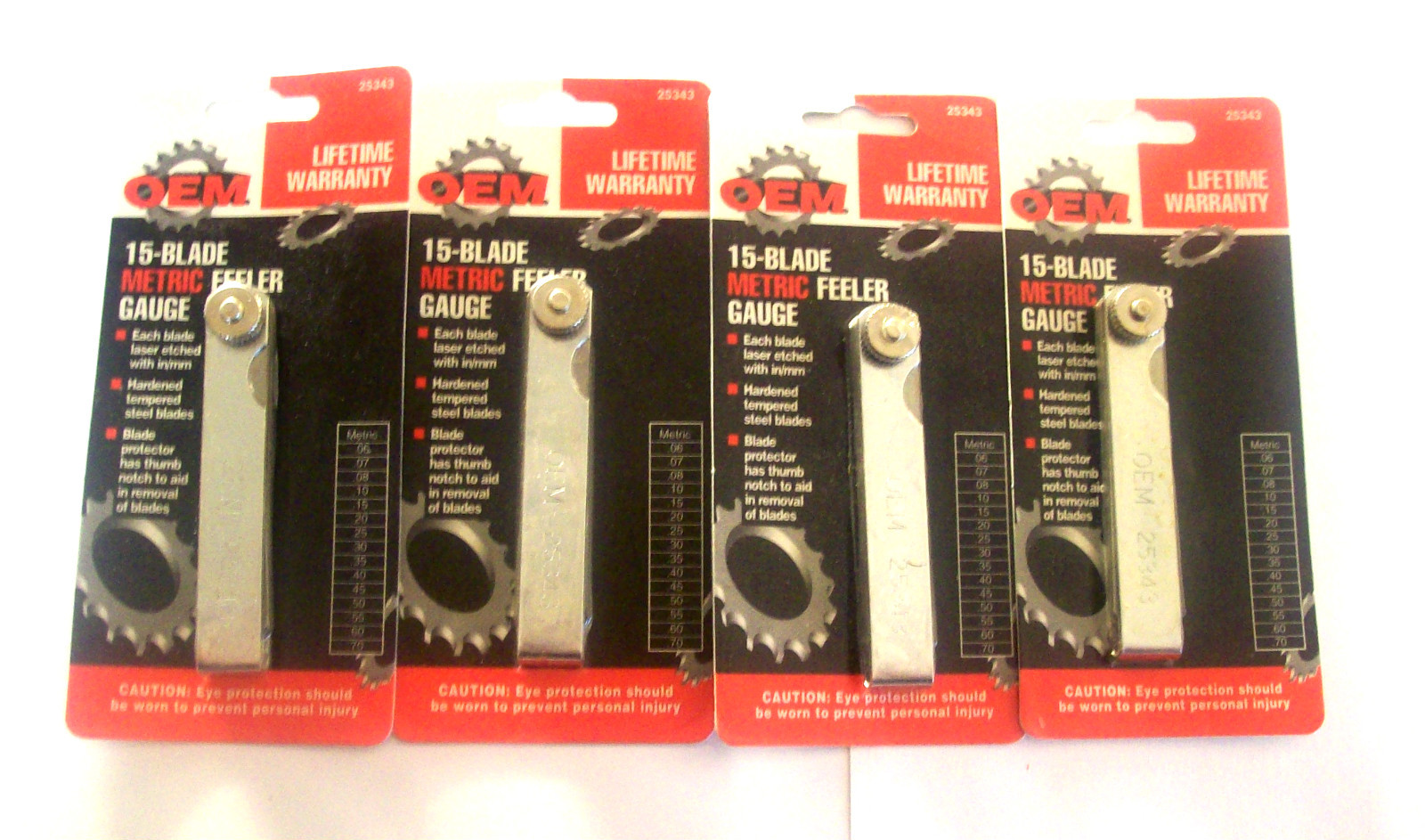 4 OEM 15 BLADE METRIC FEELER GAUGE GAUGES LIFETIME WARRANTY 25343
