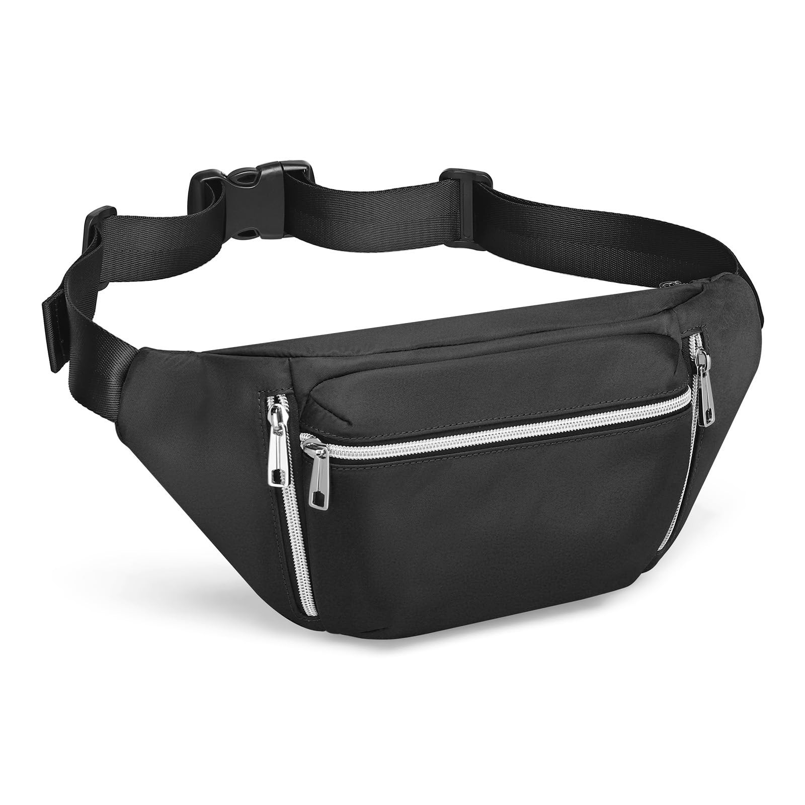 Fanny Pack for Women Men, Waterproof Nylon Anti Theft Small Waist Bag for Tra...