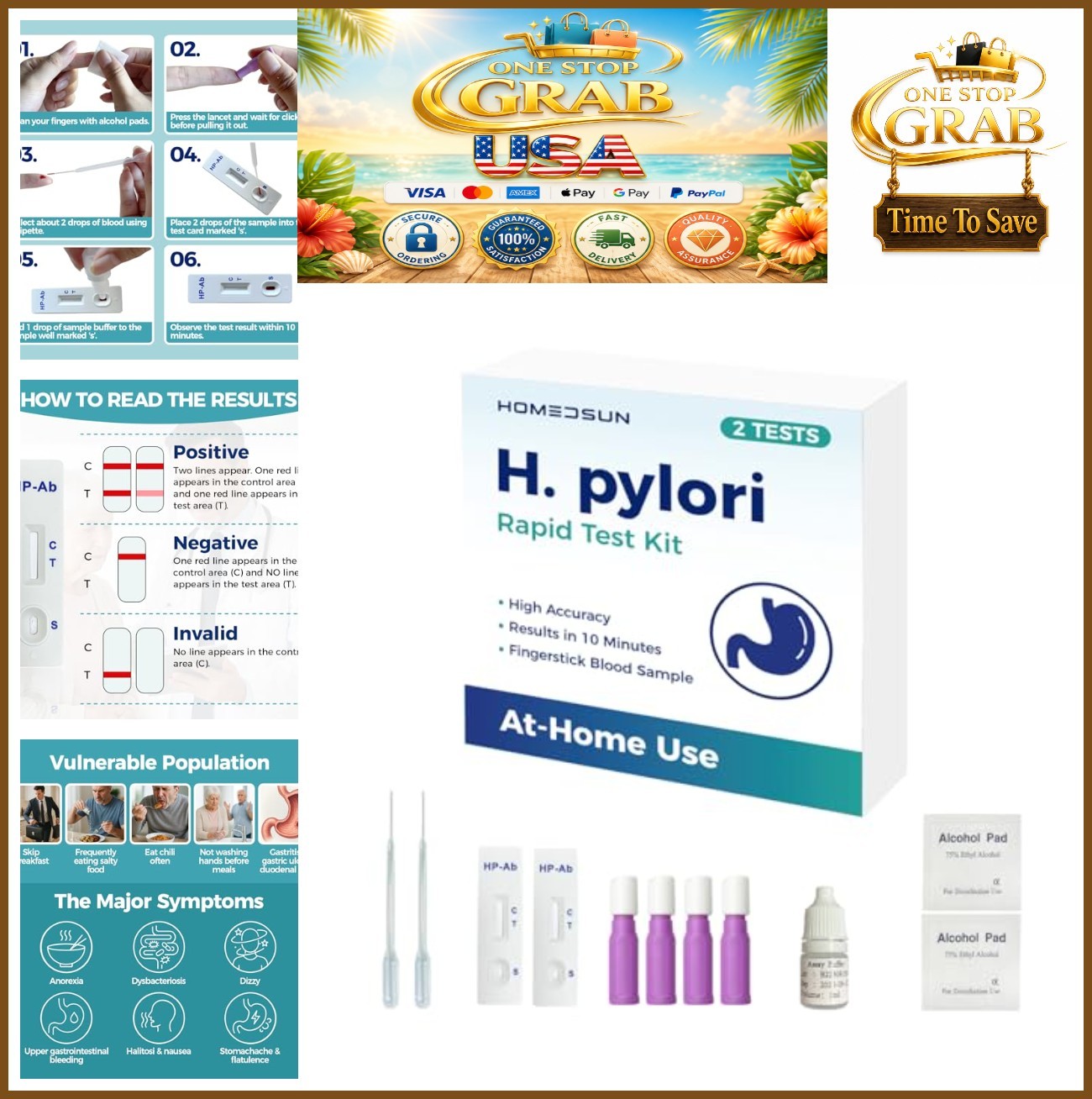 H. Pylori Antibody Test Kit Blood Detection At Home Screening Stomach Health