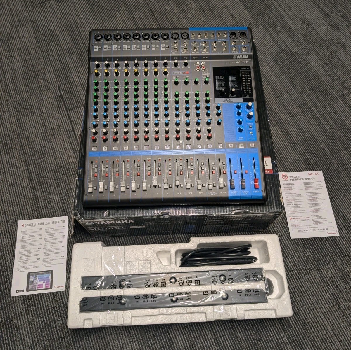 Yamaha MG16XU 16-Channel Mixer USB Audio Interface Effects Tested Working