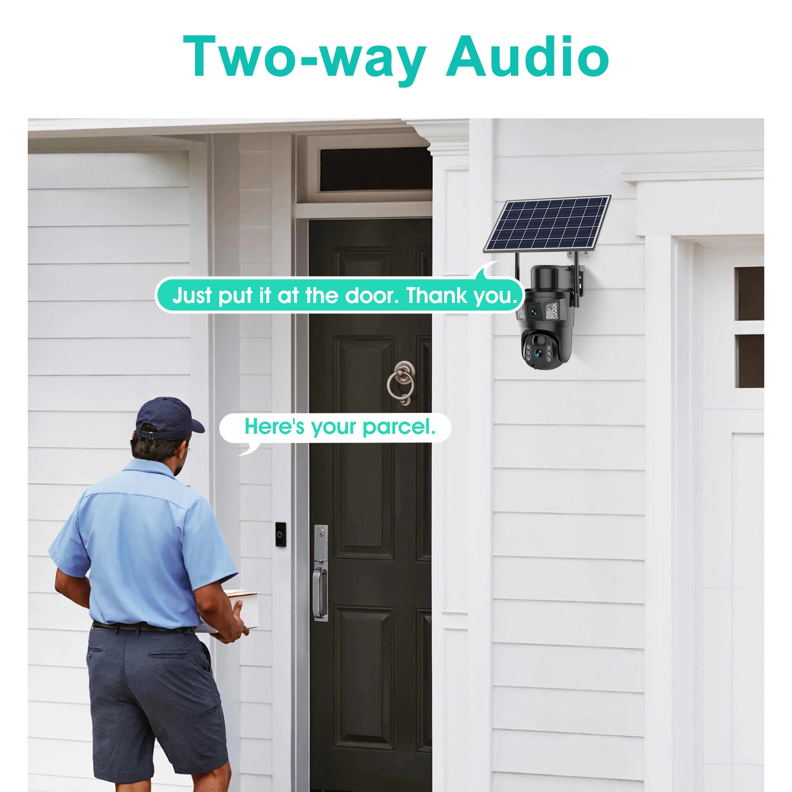 Solar Battery Powered Wireless WiFi Outdoor Pan/Tilt Home Security Camera System