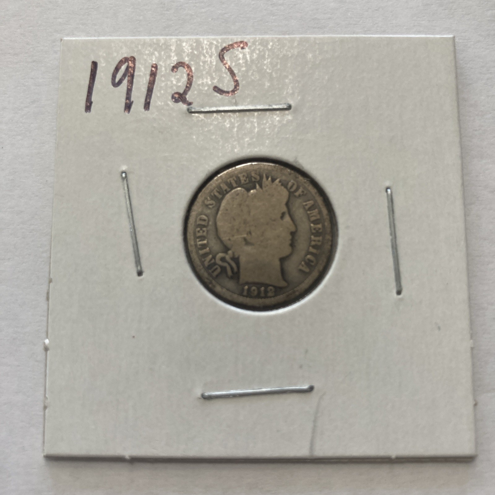 1912 S Barber 90% Silver Dime 10c US Coin