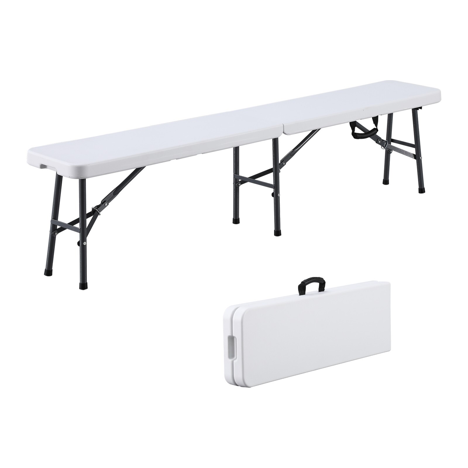 6 ft Plastic Folding Bench, Portable Foldable Bench Seating with Handle