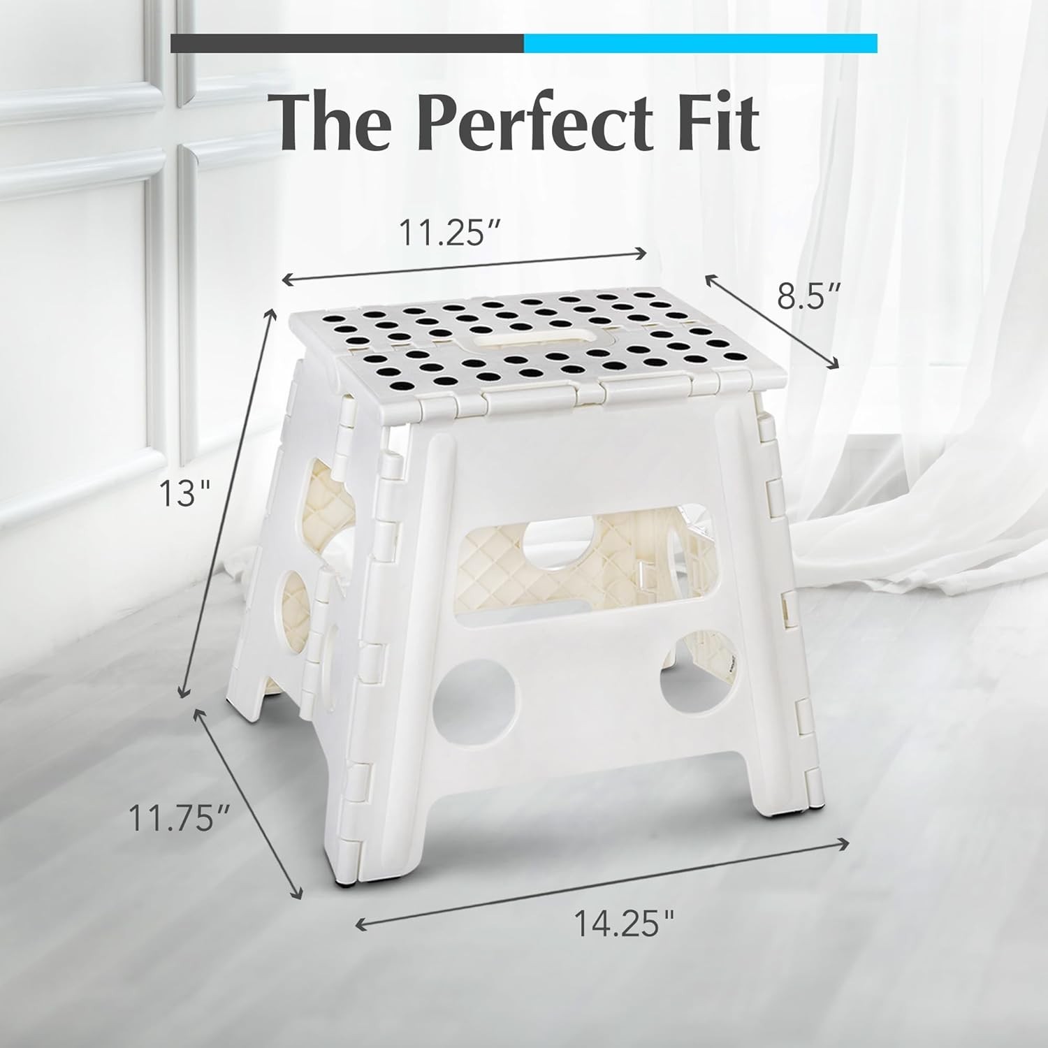 Folding Lightweight Step Stool Sturdy Enough to Support Adults & Safe Enough