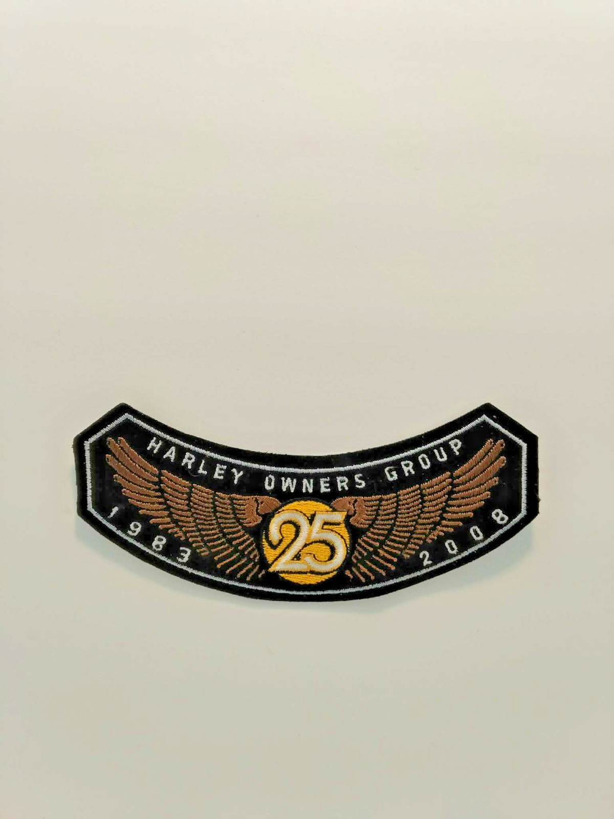 Harley-Davidson Rocker Patch: Harley Owners Group 1983-2008 Motorcycle HOG 25 Yr
