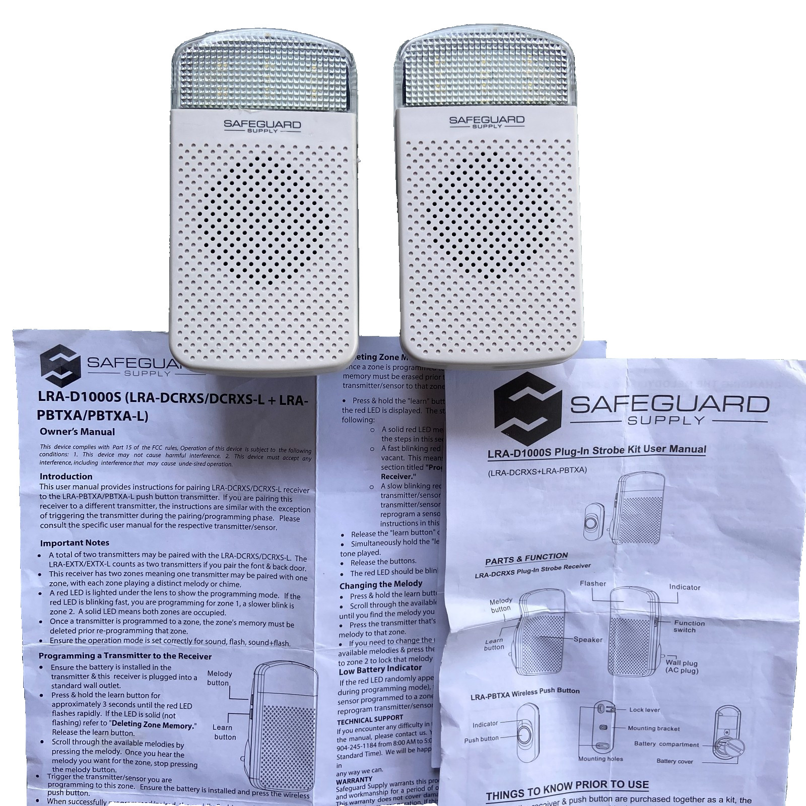 Safeguard Multi-Alert Receiver Model LRA-DCRXS-L Supply Chimes Doorbell Strobe