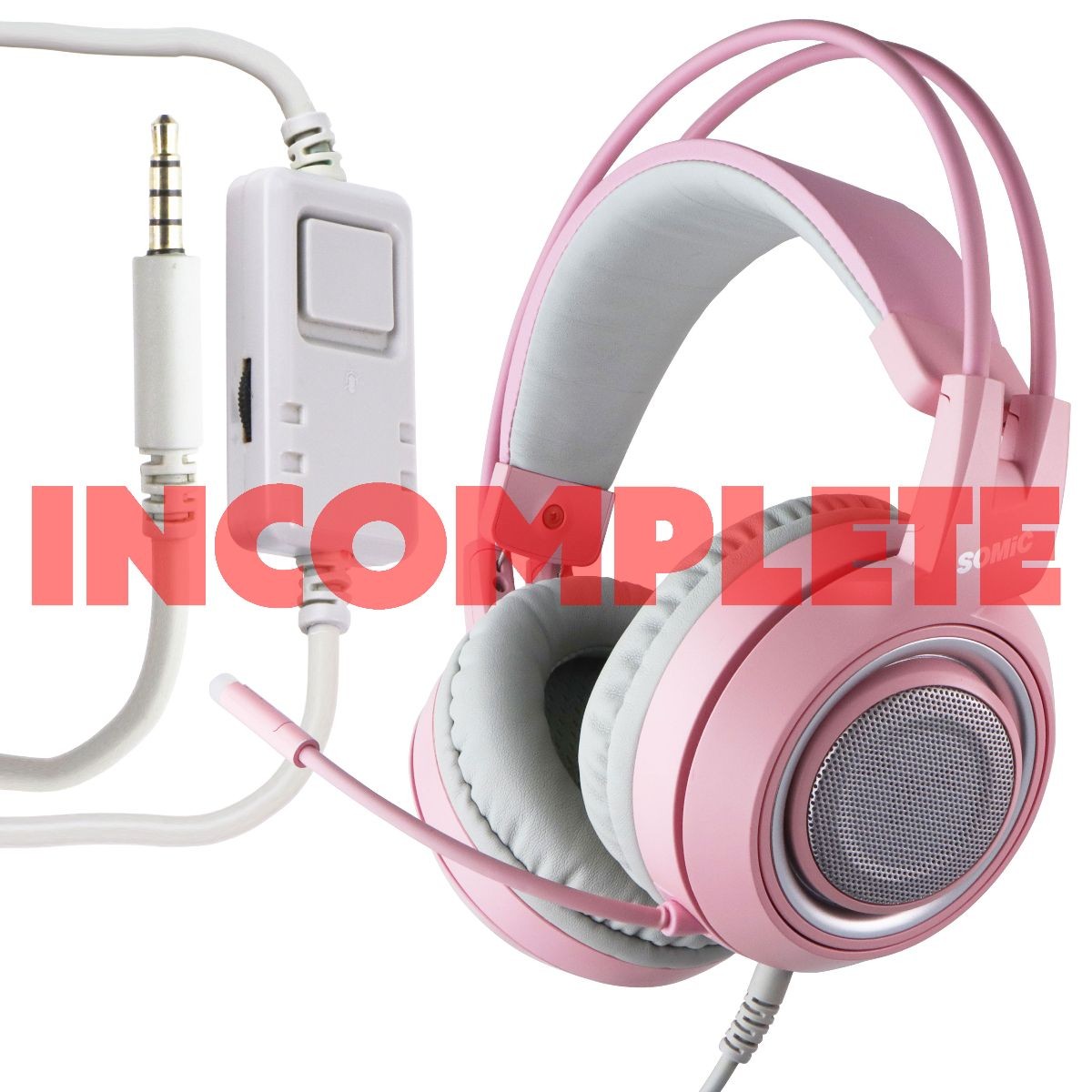 INCOMPLETE - SOMIC G951 3.5mm Stereo Gaming Headset with Mic and Cat Ears - Pink