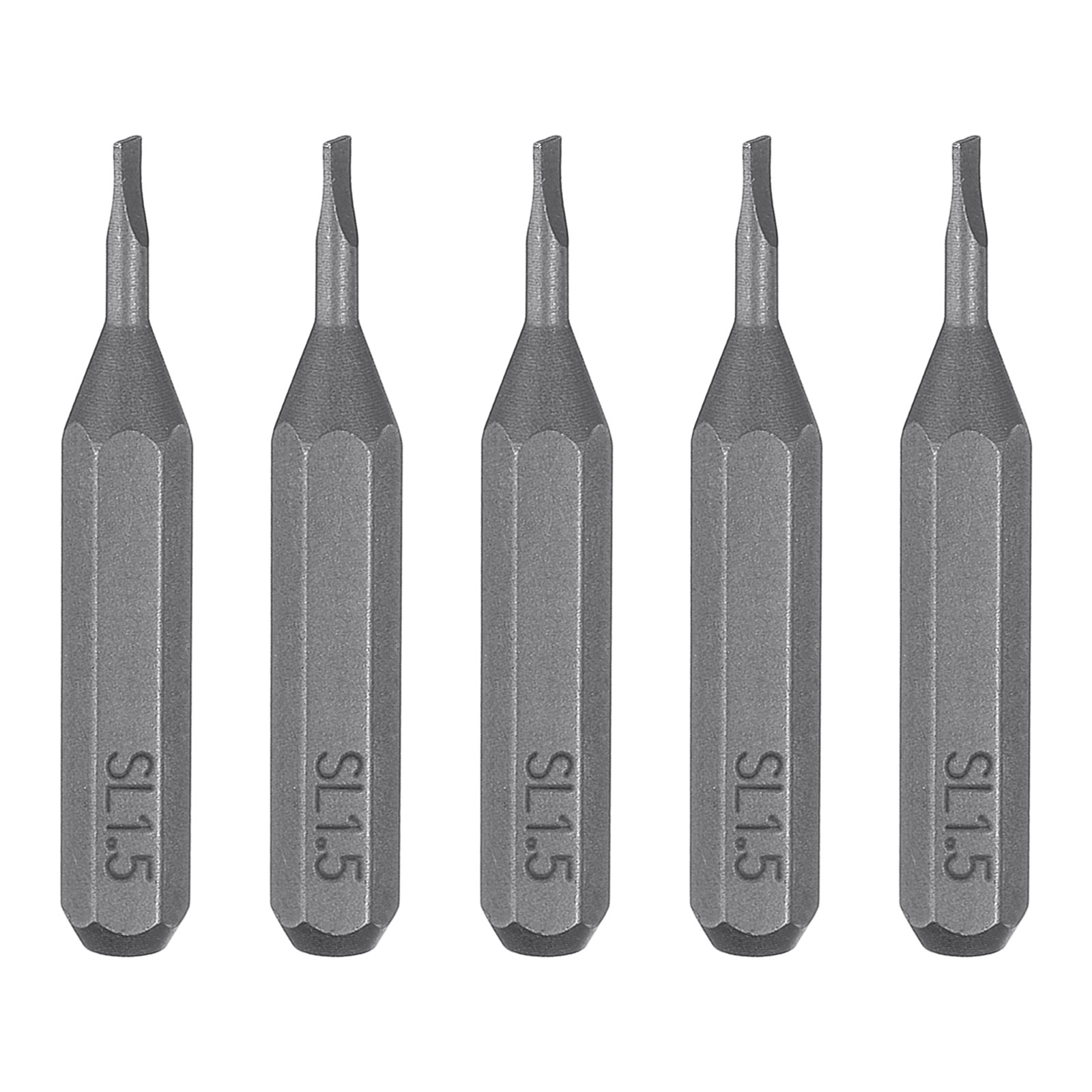 5pcs SL1.5 Magnetic Slotted Screwdriver Bit 5/32" Hex Shank 28mm Length S2 Steel